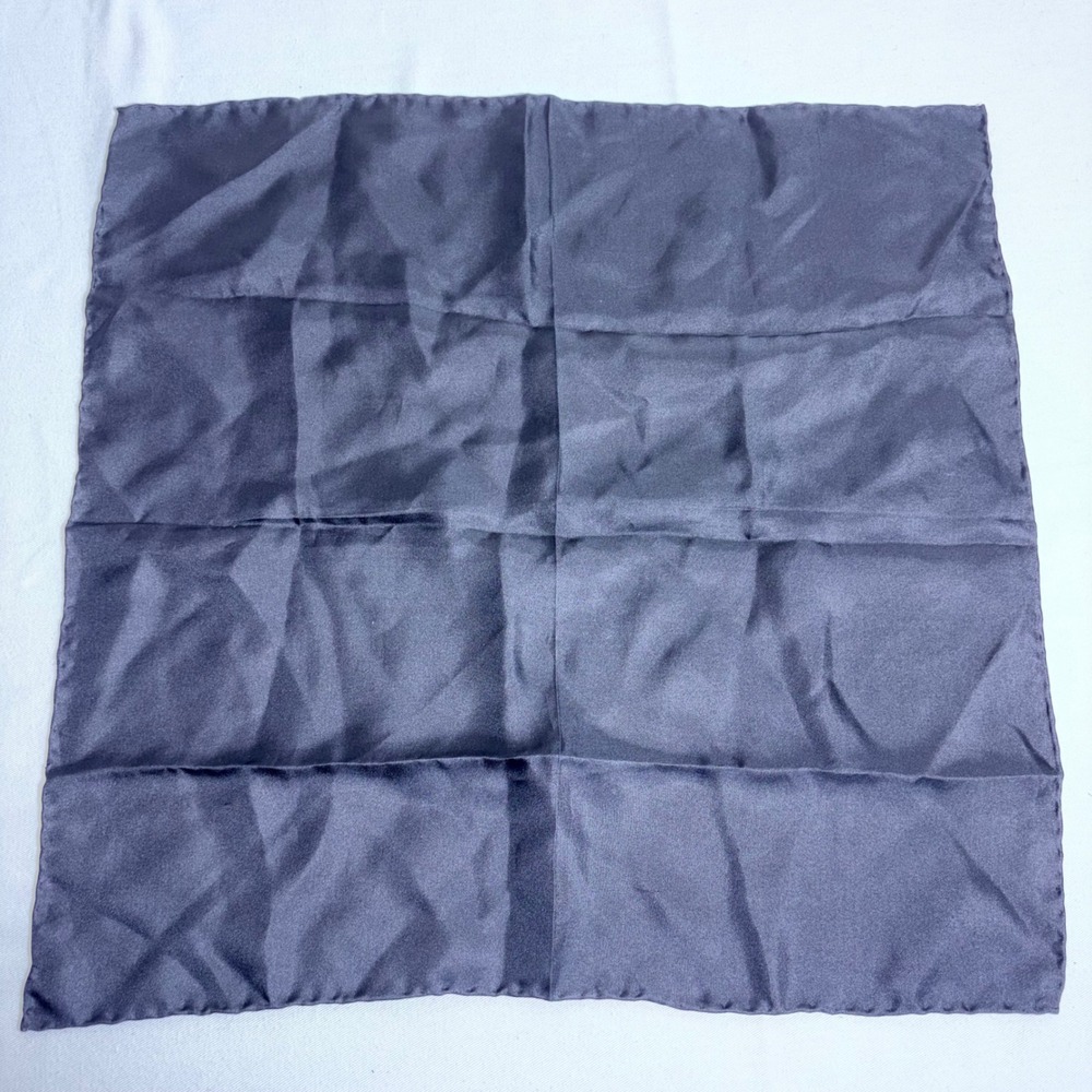 Pocket Square 19 x 19 inches Black Excellent Satin Finish Solid Formal Tie
